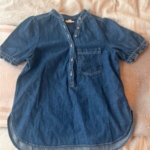 Pilcro Denim Blue Blouse with Button Detail